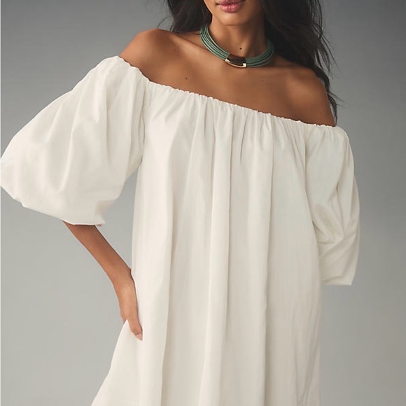 NWT Anthropology Mare Mare Off-Shoulder White mini dress/top size XS - Picture 2 of 16